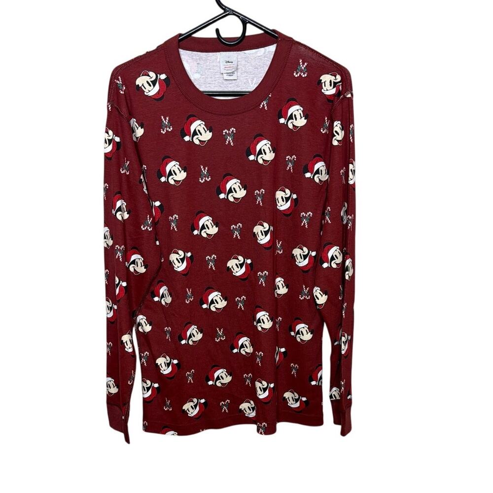 Hanna Andersson Disney Mickey Mouse Holiday Pajama Top Maroon Size Large